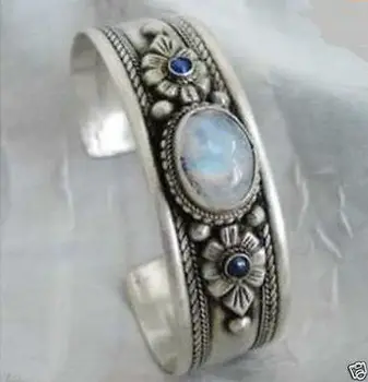 Unisex tibet sølv opal perler lapis armbånd>jewerly gratis fragt