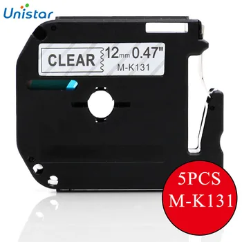 UNISTAR 5 PC ' er Kompatibel Brother Label Printer Bånd MK131 Sort på Klar 12mm Brother Tape Gratis Fragt M-K131