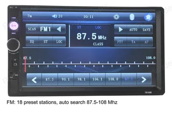 Universal 2 DIN Bil Stereo MP5 Radio MP3-i Dash 7 tommer HD Touch-Skærm Hoved Enhed, der Afspiller USB/TF/AUX/FM Støtte Bageste Kamera