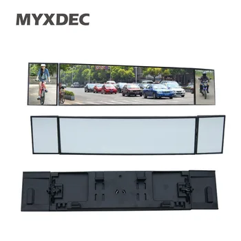 Universal Car Rear View Mirror Vidvinkel Panorama Anti-blændende Indvendigt bakspejl Store Vision 380mm Buet Spejl
