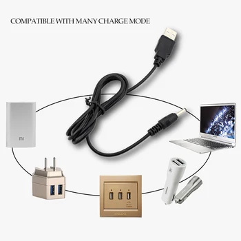 Universal DC, 3,5 mm Power Kabel USB Oplader opladning Kabel ledning til 18650 genopladelige batterier til pandelampen lommelygte torch