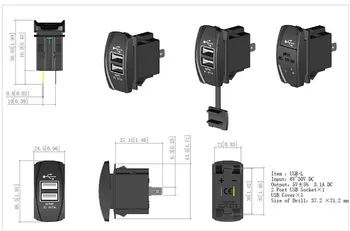 Universal Dual Usb biloplader 3.1 et Led USB Bil-Oplader 12 24v Output For Iphone 5S 6 6S Samsung Toyota Båd Mp3-Mp4 Toyota Båd