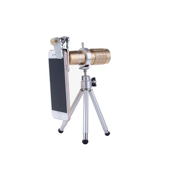 Universal Klip På 12X Teleobjektiv Mobiltelefon Optisk Zoom Linse Teleskop Kamera i iPhone 5s 6 Sumgung Huawei Xiaomi Sony