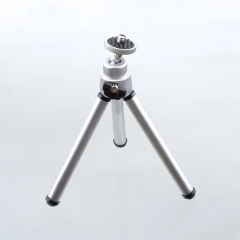 Universal Mini Metal Stativ Stativ til Digital Kamera, Webcam sølvskinnende