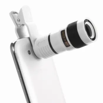 Universal Mobiltelefon Teleskop Telefoto Kamera Linse, 8X Zoom, Manuel Fokus Clip-on Kamera Linse til iPhone7 plus Samsung Galaxy S8