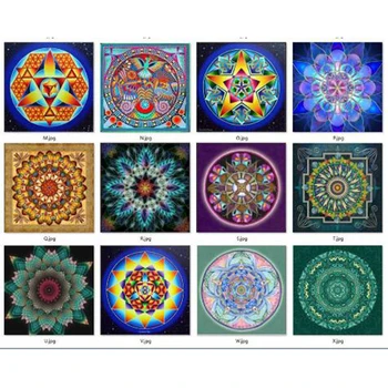 Universet Meditation håndarbejde fuld pladsen runde bor diamant maleri cross stitch Diamant broderi mosaik 12 Mandala-Serien