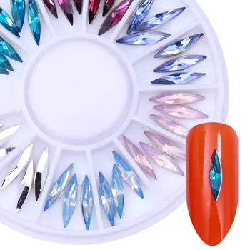 UR SUKKER, Farverige Glasperler 3D Nail Art Dekoration i Hjulet Multi-size Opal Crystal Manicure DIY Nail Art Tilbehør DIY