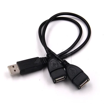 USB 2.0 1 han til 2 Dual USB Kvindelige Data-Hub-Power Adapter Y-Splitter-USB Oplader Strøm Kabel Ledning Udvidelse Kabel-39CM