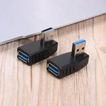 USB 3.0-Albue Kabel-Adapter, USB-Extension Line Mandlige og Kvindelige 90 Graders Computer Kabler & Stik