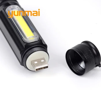 USB-5000lm Lommelygte med Magnet Cob+CREE XML T6 Handy Genopladelige LED Lommelygte Torch Flash Light Pocket LED Lampe Zoom