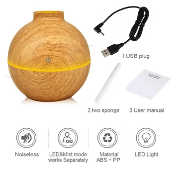 USB-Aroma Æterisk Olie Diffuser Ultralyd Kølige Tåge Luftfugter Luftrenser 7 farveskift LED-lys til Office Home 130ml