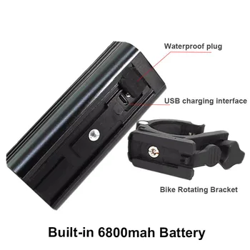 USB-Cykel lys LED 18650 cykel lampe 1800Lm 2x XM-L2 lys Foran BicycleLight lygter Lampe Indbygget Batteri
