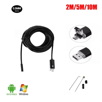 USB Endoskop Android 2IN1 HD 720P 5,5 mm Linse 2,0 MP Inspektion Kamera, Til din Smartphone-Bil Fleksible Endoskop Kamera Vandtæt