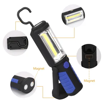 USB-Genopladelige COB LED Lommelygte COB lys stribe +1LED Fakkel Arbejde Hånd Lampe lanterne Magnetiske Vandtæt Nødsituation LED Lys