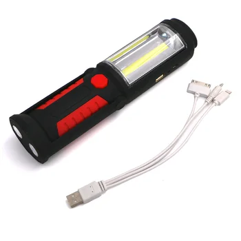 USB-Genopladelige COB LED Magnetiske Lommelygte Multi-funktion Inspektion Arbejde Lampens Lys med USB-Kabel med Indbygget batteri