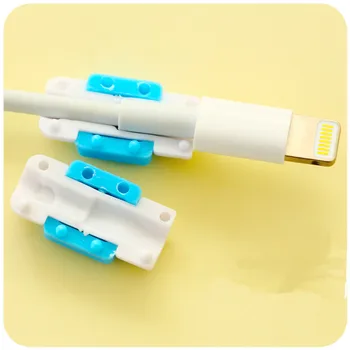 USB-Kabel Protector Farverige Cover Case Til Iphone 4 4S 5 5S 5C 6 Plus 6S SE 7 7 Plus 8 8 Plus X Sager