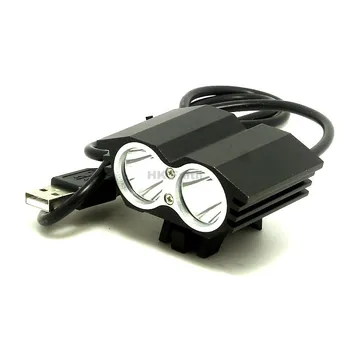 USB Lys 3000LM 2x USB-T6 LED Forlygte 4 Tilstande Forlygte Cykel Cykel Lys-Lampe USB-Indgang