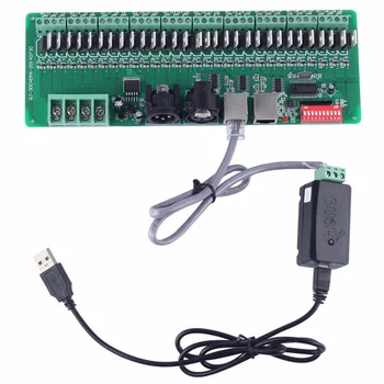 USB-master DMX controller+30 DMX kanal-dekoder til software redaktører til RGB LED lys input DC9-24V