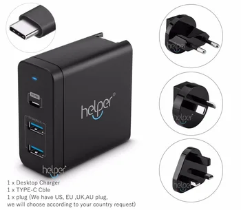 USB TYPE C PD Oplader Power Adapter Levering QC 3-Port Hurtig Oplader til DELL, HP, ACER Mac Asus samsung IphoneX 8 PLUS
