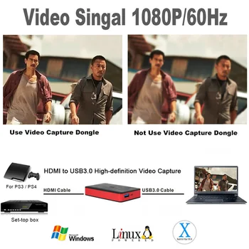 USB3.0 1080P 60FPS HDMI-Live-Streaming Dongle USB 3.0-Spil Video Capture Box til Xbox, PS3, PS4 Spil og Samtidig Optagelse