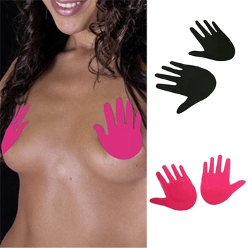 Usynlige Kvinder Hånden Form Bh Pads Selvklæbende Nippel Dækker Krop, Brysterne Klistermærker Disponibel Nipple Cover Bra Tilbehør Sort