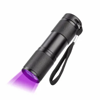 UV-Lommelygte Torch Mini Bærbare UV-Violet Lys 9 LED-UV Torch Light Lampe Lommelygte
