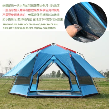 UV-sekskantet Udendørs camping vilde kæmpe telt camping telt camping 8-12 dobbelt regntæt myg telt, fortelt have, pergola