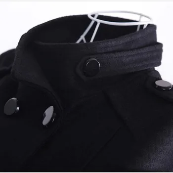 Uwback 2018 Nye Forår Uldne Frakke Grøft Kvinder Slim Dobbelt Breasted Black Winter Coats Lang Overtøj til Kvinder QB323