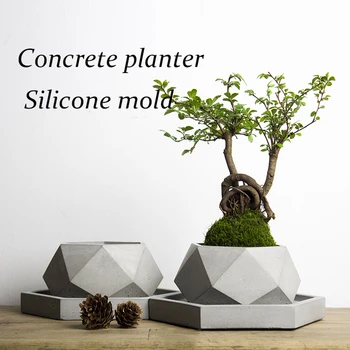 V001 Kreative polygon vase konkrete plantageejer skimmel håndlavet håndværk hjem dekoration geometri cement urtepotte forme