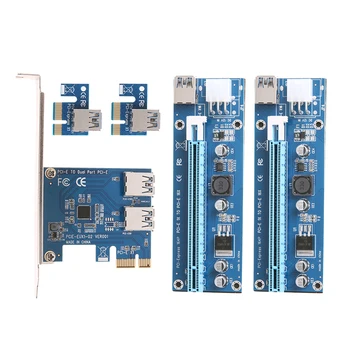 VAKIND PCI-E-Dual USB 3.0-Converter-Kort Adapter Med USB3.0 Kabel-Og SATA-15 bens-6Pin Netledningen Til Bitcoin Mining BTC