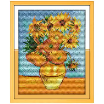 Van Gogh ' s Solsikker maleri Tælles Cross Stitch 11CT 14 CT Cross Stitch Sæt Engros korssting Kit Broderi Håndarbejde