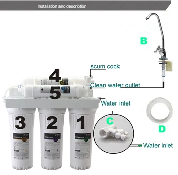 Vand Purifier 5-Trins Filter Cartridge PP UDF CTO UF T33 Systemet Vand Filtre Til Husholdningsbrug direkte drikkevand luftrenser