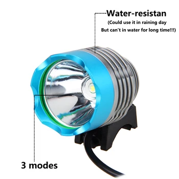 Vandtæt Blå 2500 Lumen XML T6 LED-Lygten, Lygten, Bicycle Cykel Hoved Foran LED Lys Sæt+Batteri+Forlygte+Pandebånd