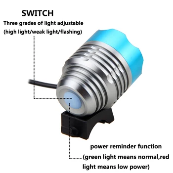 Vandtæt Blå 2500 Lumen XML T6 LED-Lygten, Lygten, Bicycle Cykel Hoved Foran LED Lys Sæt+Batteri+Forlygte+Pandebånd