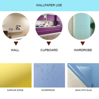 Vandtæt Mat selvklæbende Tapet Flytbare ensfarvet Vinyl Wall Stickers Hjem Indretning Soveværelse Møbler Dekorative Film