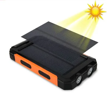 Vandtæt Solar Power Bank Real 20000 mAh Dual USB Eksterne USB-Polymer Batteri, Oplader Udendørs Lampe Powerbank Ferisi