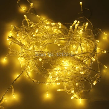 Varm Hvid 50M 500 LED String Belysning Bryllup Fe julelys Udendørs Glimt Udendørs Jul Dekoration EU Stik