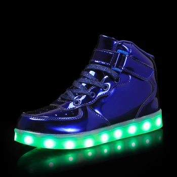 Varm som hjem 2017 Ny 25-39 USB Oplader Glødende Sneakers Førte Børn Belysning Sko Drenge Piger belyst Lysende Sneaker