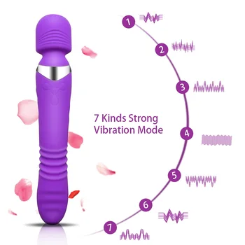 Varme G-spot Vandtæt Dildo Vibrator Dual Vibration For Kvinder, Silicone Magic Wand Massager Voksen sexlegetøj Erotisk Sex Legetøj