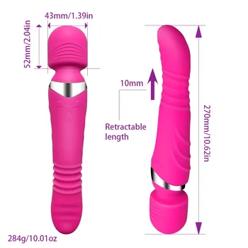 Varme G-spot Vandtæt Dildo Vibrator Dual Vibration For Kvinder, Silicone Magic Wand Massager Voksen sexlegetøj Erotisk Sex Legetøj