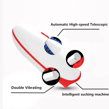Varme Kontrol Mandlige Masturbator Dobbelt Vibrator Vibrator USB Opkrævet Deep Throat Oral Sugende Sex Legetøj til Mænd Varmelegeme Vibrator