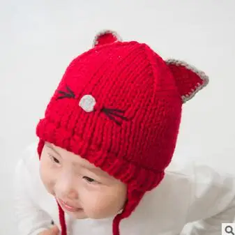 Varmen!Forår og Efterår af Nyfødte baby pige dreng fotografering hækling, strikning cap baby søde øre varm håndlavet hat gratis fragt