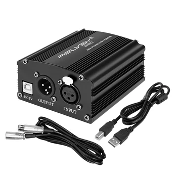 VARMT! Nye 48V Phantom Power + USB strømkabel + 2 XLR-Kabler for eventuelle kondensator mikrofon til bedre mikrofon lyd kvalitet.