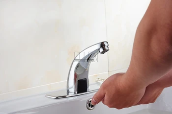 Varmt Og Koldt Automatisk Hænder Røre Gratis Sensor Badeværelse Vask Vandhane Tryk Badeværelse hane