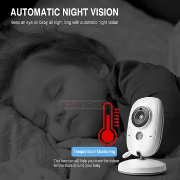 VB603 Video babyalarm 2,4 G Wireless Med 3,2 Tommer LCD-2-Vejs Audio-Talk Night Vision Sikkerhed Overvågning Kamera Babysittere