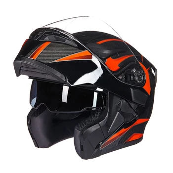 VCOROS 902 Flip Op Motorcykel Hjelm Modulære Moto Hjelm Med Indvendig solskærm Sikkerhed Dobbelt Linse Racing Full Face Hjelme
