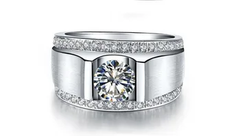 Vecalon 2016 Nyt bryllup Band ring for Mænd 2ct Cz Birthstones 925 Sterling Sølv mandlige Engagement Finger ring mode Smykker