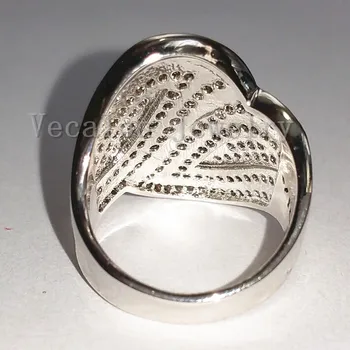 Vecalon Mode Bane sæt 140pcs AAAAA Zircon Cz Engagement Bryllup Band ring for Kvinder, 10KT Hvid Guld Fyldt Finger ring