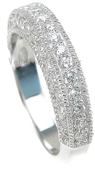 Vecalon mode Engagement Bryllup band Ring Sæt til Kvinder 2ct AAAAA Zircon Cz 14KT hvidguld Fyldt Kvindelige Finger ring