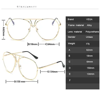 VEGA 2017 Store Solbriller Kvinder, Damer Butik Luftfart Solbriller Kvindelige Overdimensionerede Briller oversize solbrille kvinder uindfattede VG06